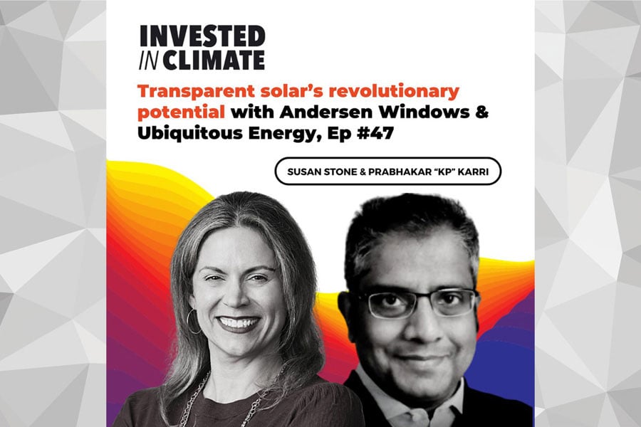 advertising for podcast with speakers and title