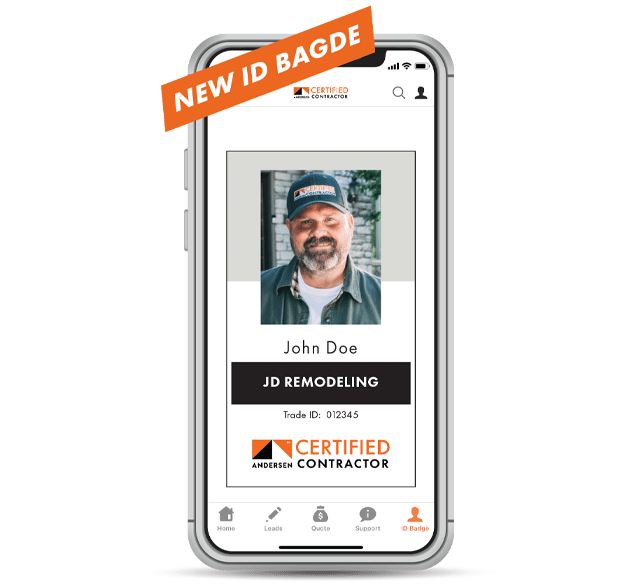 mobile phone with image of contractor