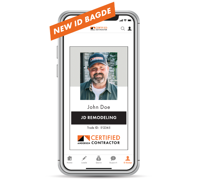 mobile phone with image of contractor