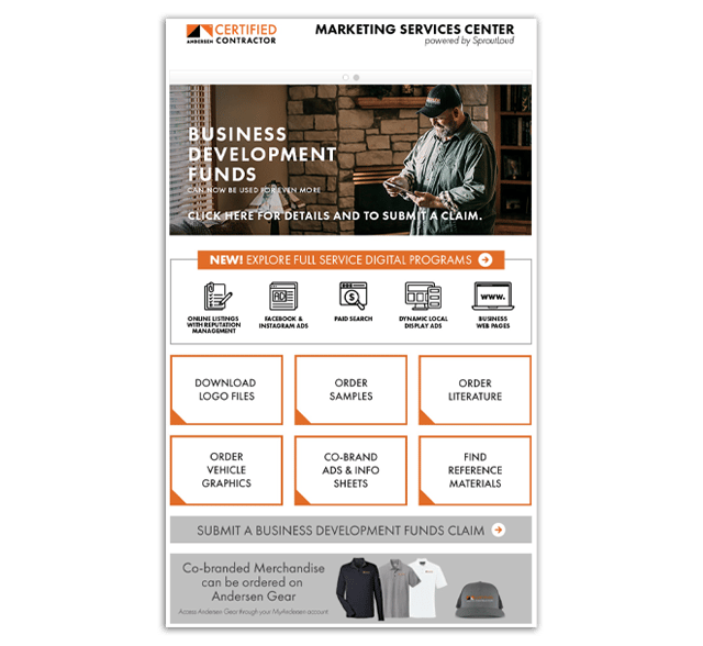 screenshot image of product sample portal for certified contractors