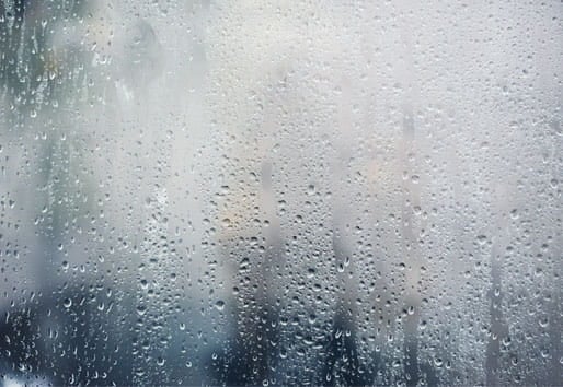 Condensation on glass