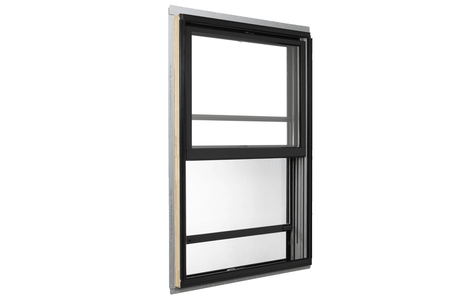 triple pane andersen window with black frame